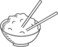 Chopsticks in a bowl of rice