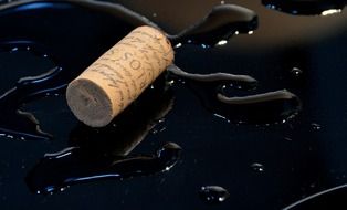 bottle cap in a puddle of wine