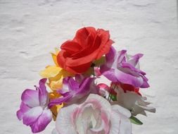 bouquet of bright multi-colored flowers