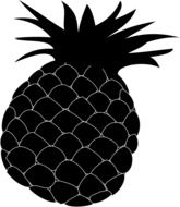 black silhouette of pineapple