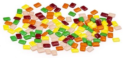 candy chiclets brand gum colorful