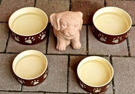 ceramic dog and bowl