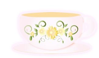 light pink yellow flower tea cup