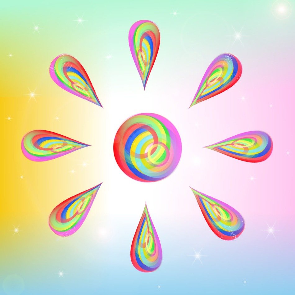 bright figure of the sun drawing
