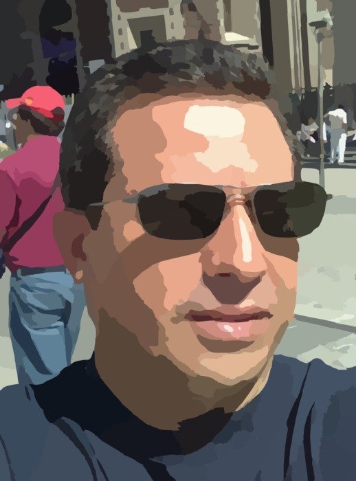 graphic portrait of a man in sunglasses