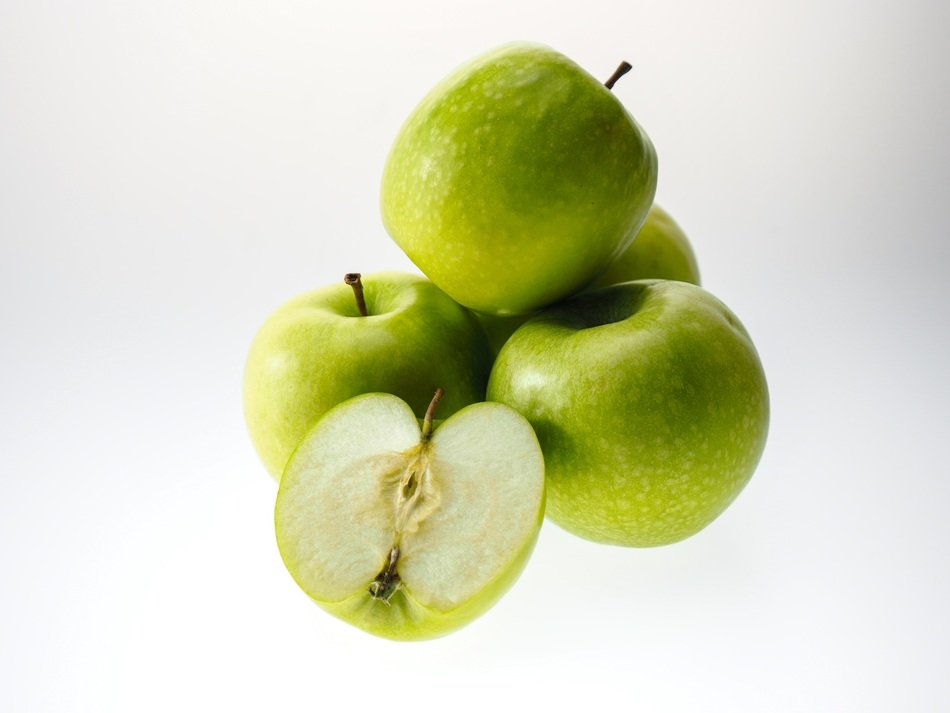 fresh but sour green appples
