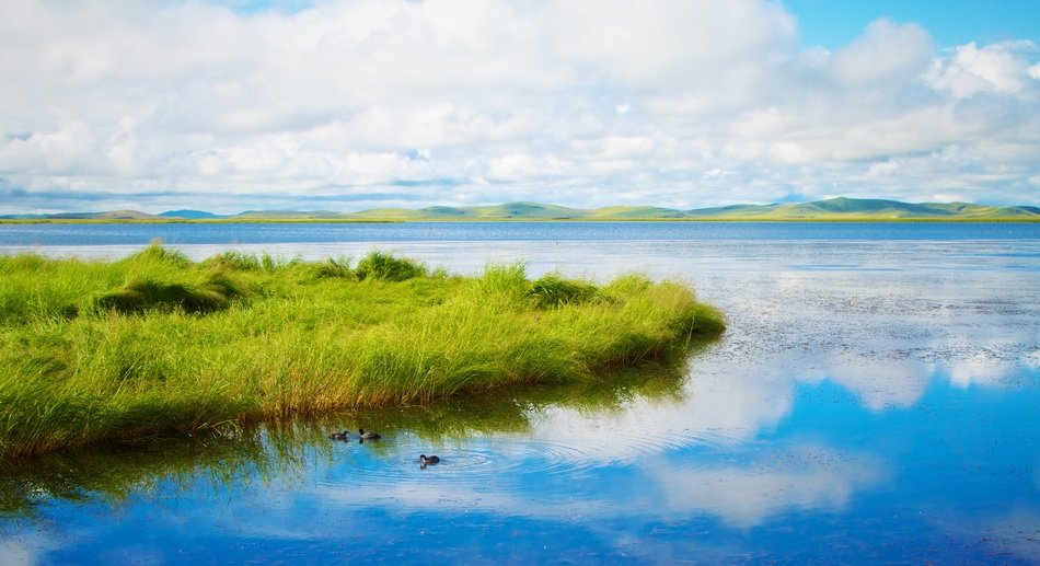 landscape with beautiful clear water