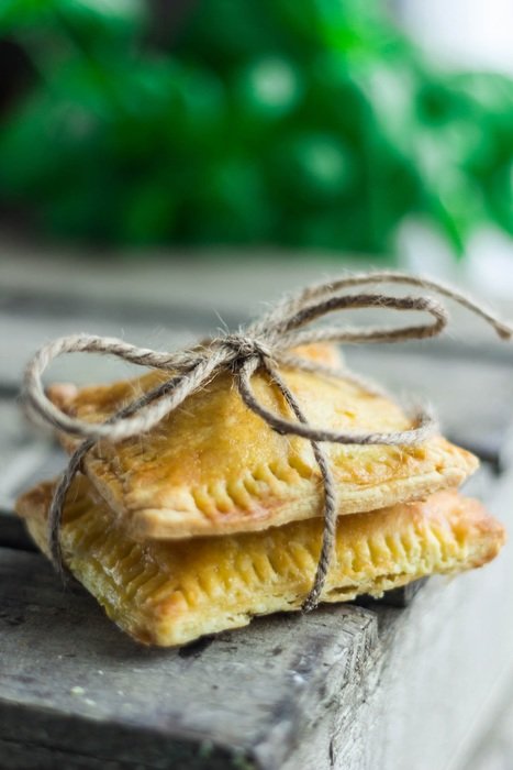 fresh pastry from bakery wrapped in strings