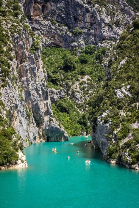 blue water in cliffs