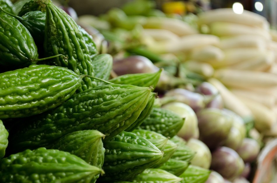 bitter melon vegetable at market