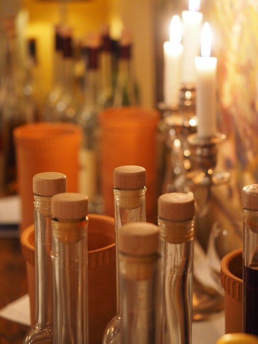bottles of beverages