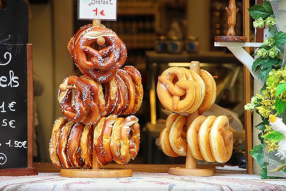 pretzel on the counter in the store