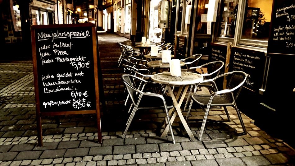 restaurant in the evening