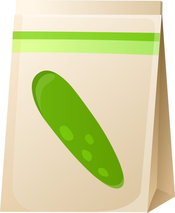 drawing of bag with zucchini seeds