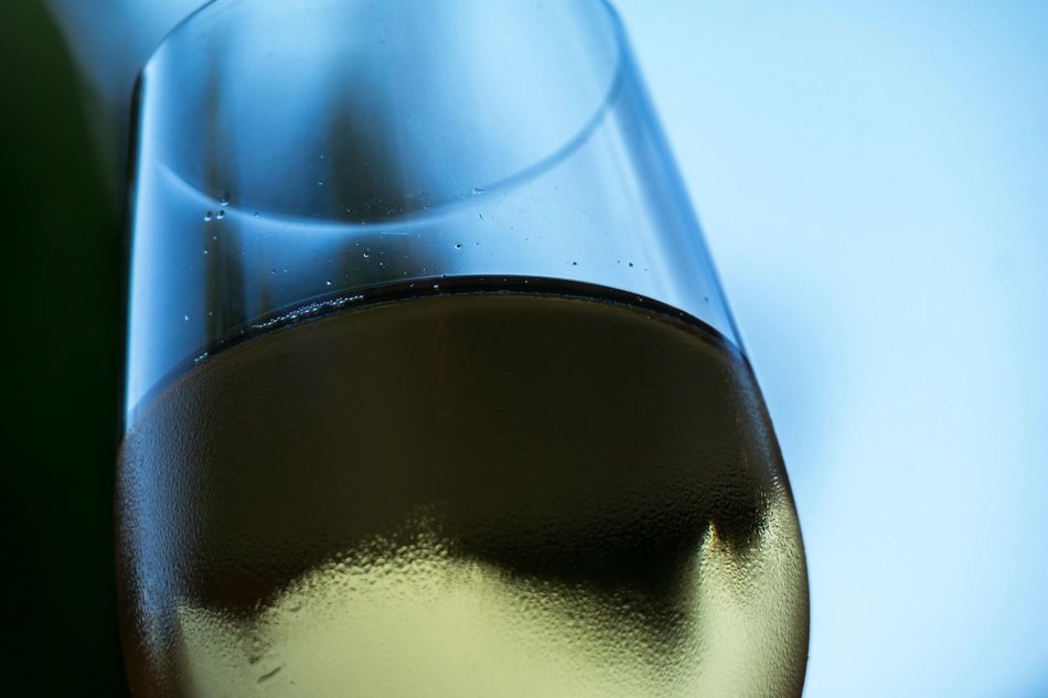 glass of cool white wine