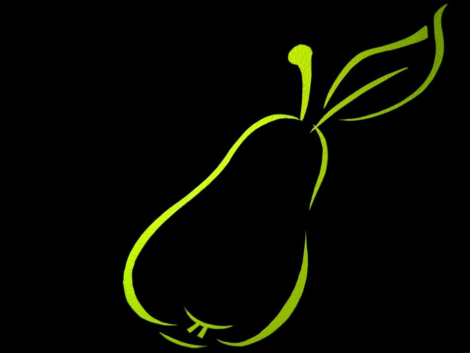 silhouette of pear on a black background