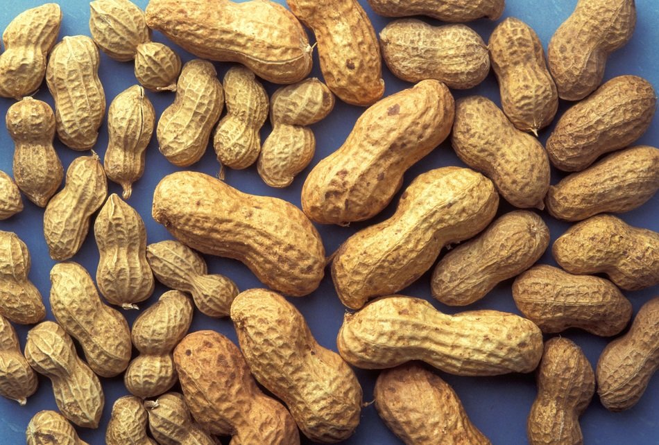 raw peanuts background
