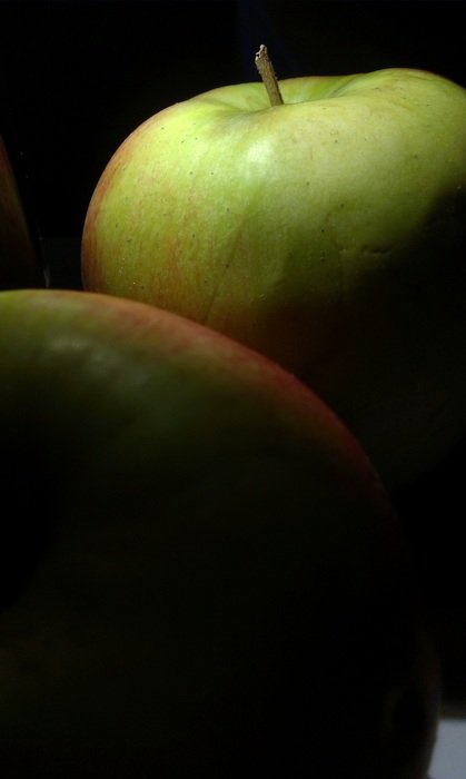 green apples in the dark