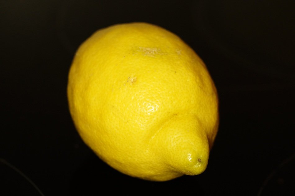 lemon on a black background