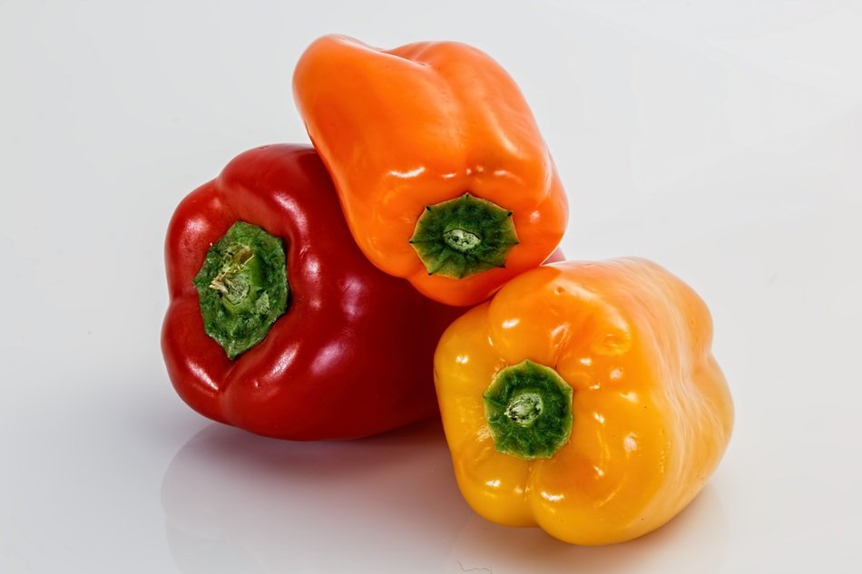 sweet peppers on a white background