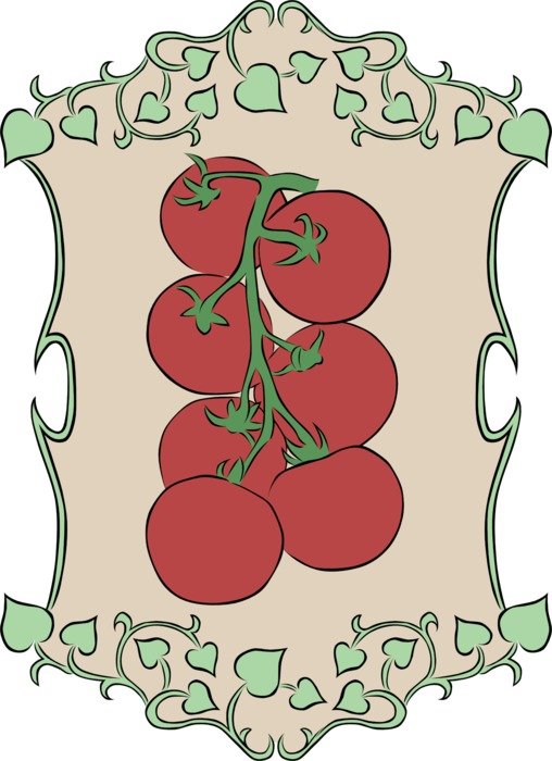 drawing paper with red tomatoes