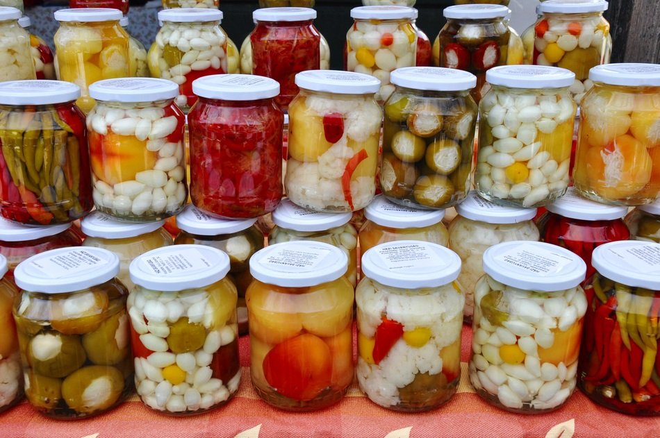 jar of mixed food pickles