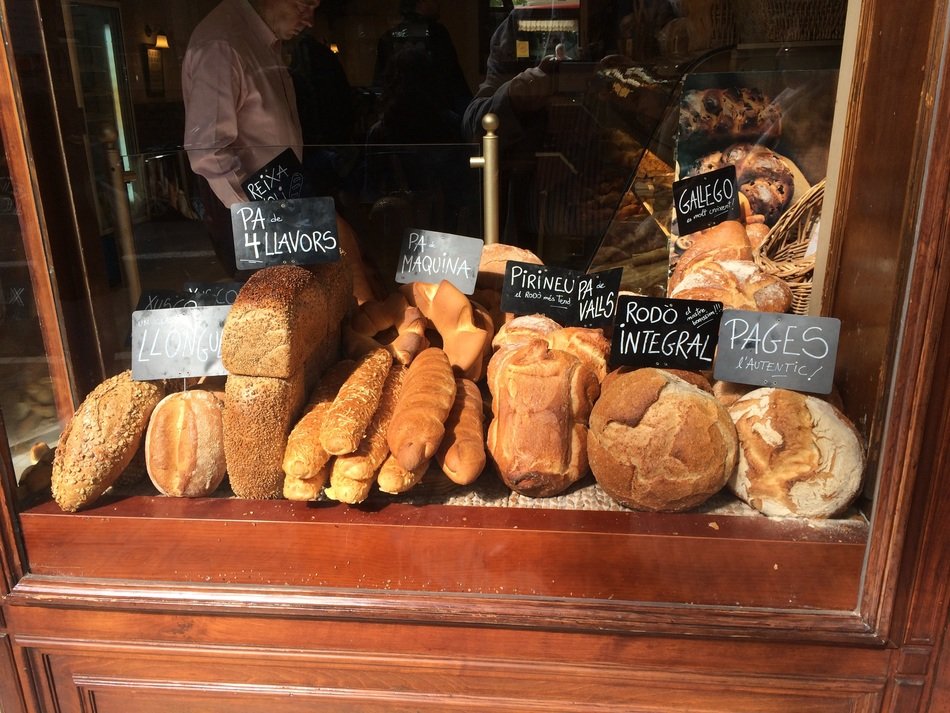 showcase with bread