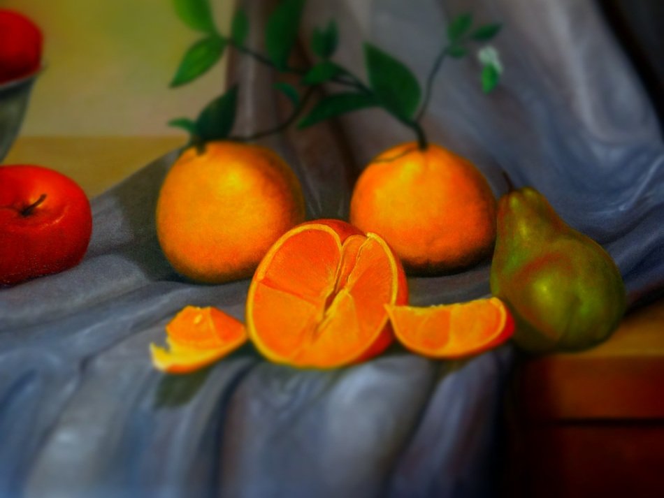 Realistic painting of a fruits