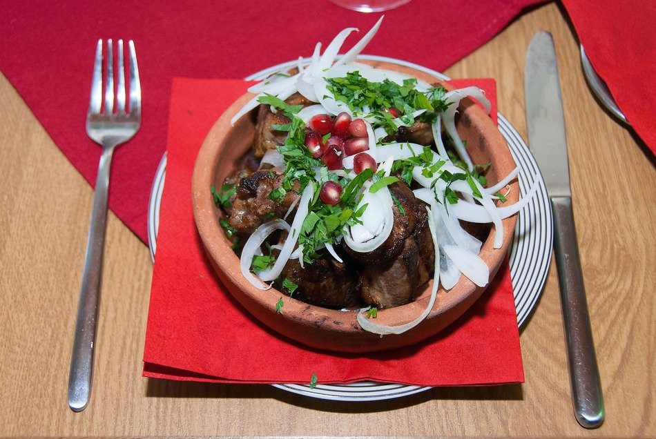 Georgian cuisine in the restaurant