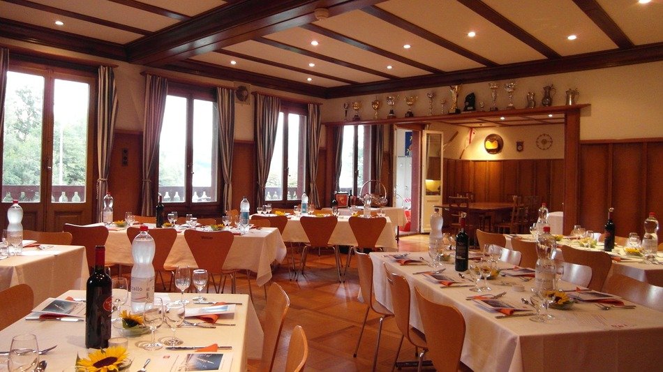 restaurant hall in brown color
