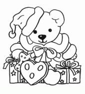 Christmas Bear Coloring Pages