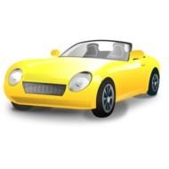 Sports Car yellow drawing