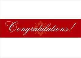 Congratulations, Red and white creeting card