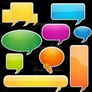 Speech Bubbles Stickers Vectors