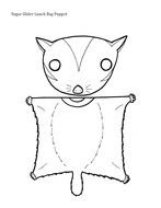 drawing of a bag puppet