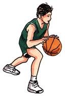 Ä°llustration of Cartoon Boy Playing Basketball