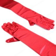 red silk women gloves