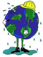 cartoon sweating planet