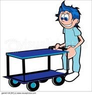Man Pushing Cart