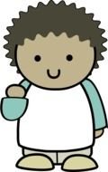 cartoon simple person Waving Hello
