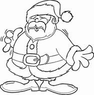 coloring page with Santa Claus