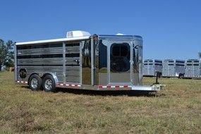 Horse Trailers on meadow