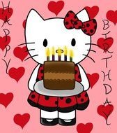 Hello Kitty with Birthday cake