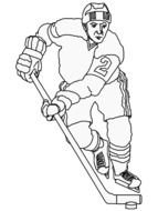 drawn hockey player in coloring book