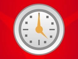 clock on red as a graphic illustration