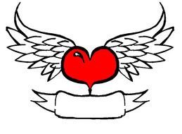Heart With Wings card Drawing
