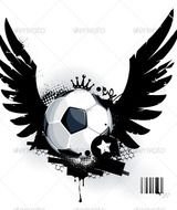 Soccer Ball On Dirty Background Abstract Grunge Style EPS 10 Vector