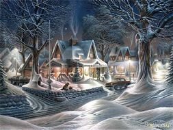 Beautiful and colorful Christmas Winter Scene clipart