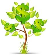 Colorful money tree clipart