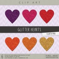 Gold Glitter Heart Clip Art N2